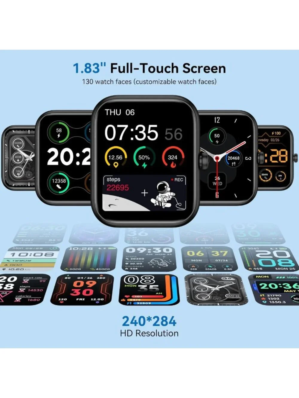 2026 Fitness Smart Watch with Alexa, HD Display, Bluetooth Calls, Heart Rate